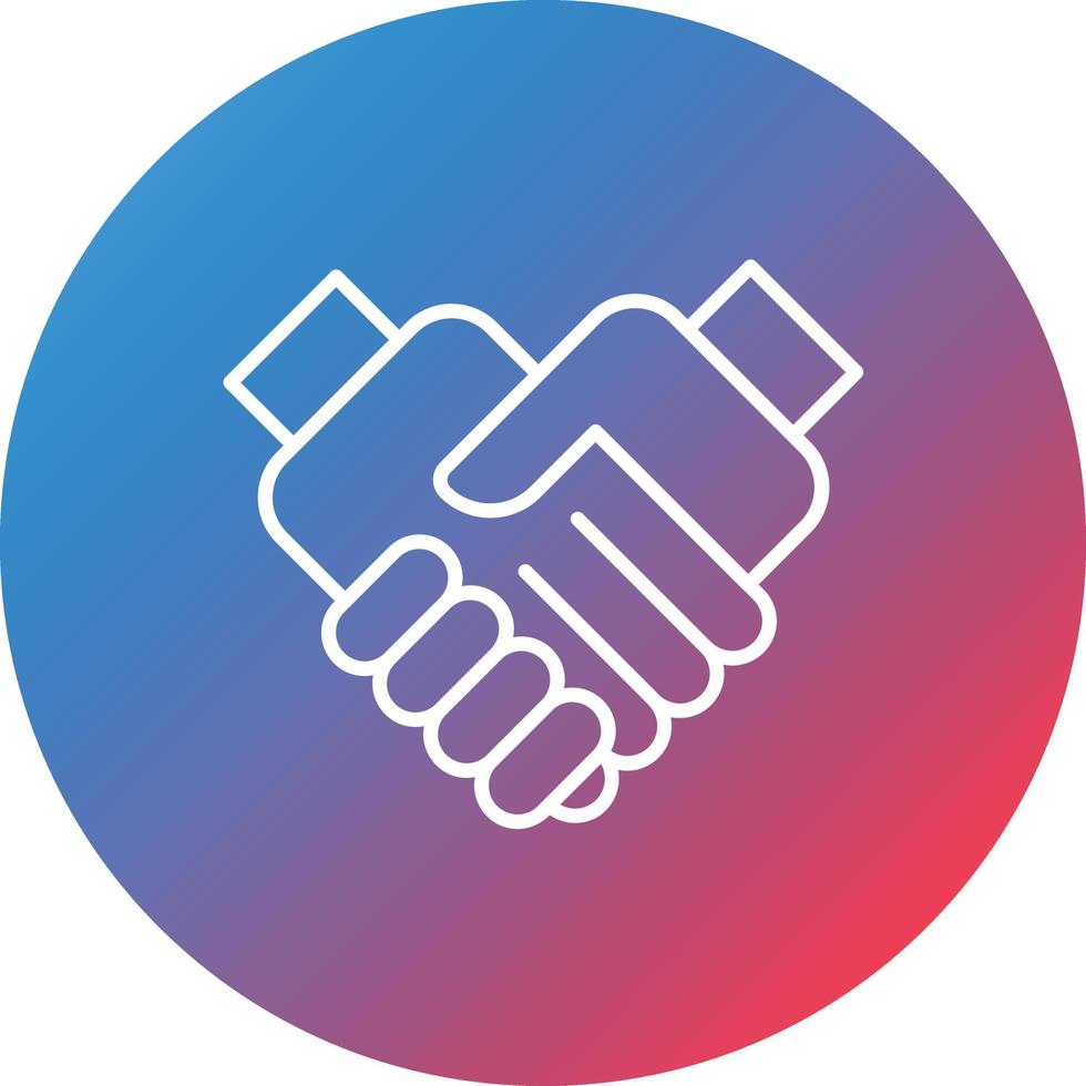 Handshake Line Gradient Circle Background Icon vector