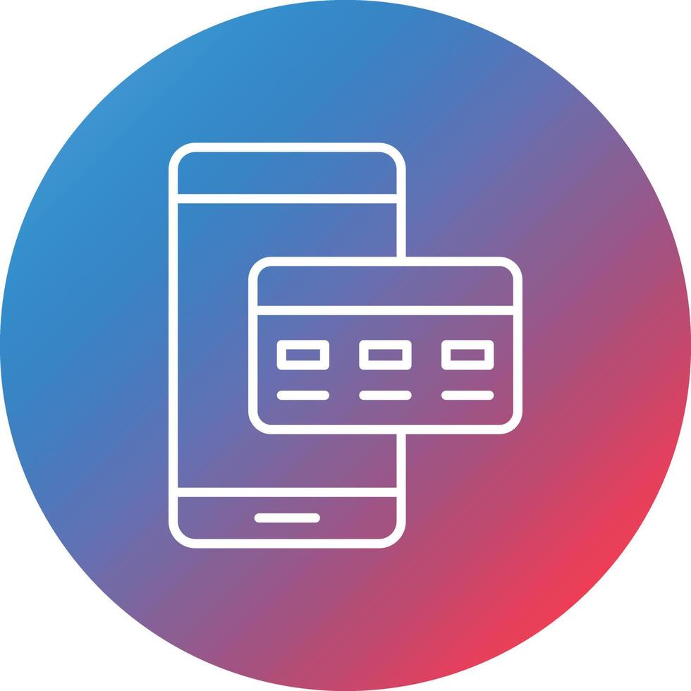 Online Cash Payment Line Gradient Circle Background Icon vector