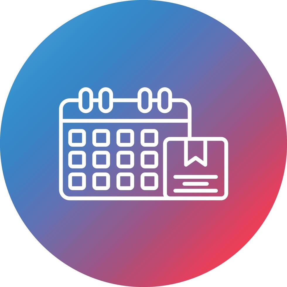 Calendar Line Gradient Circle Background Icon vector