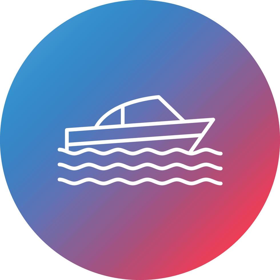 Splash Boat Line Gradient Circle Background Icon vector