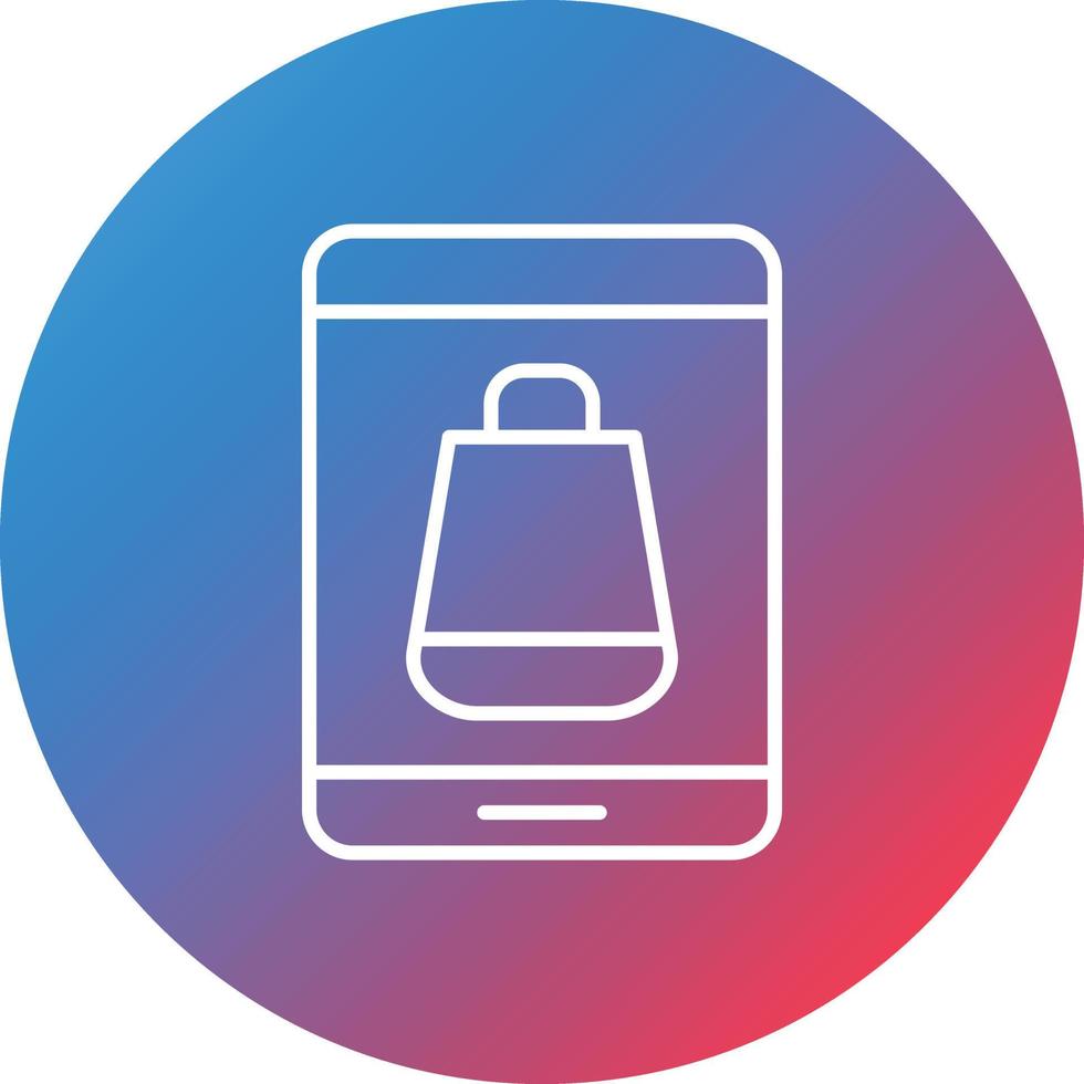 ECommerce Tablet Line Gradient Circle Background Icon vector
