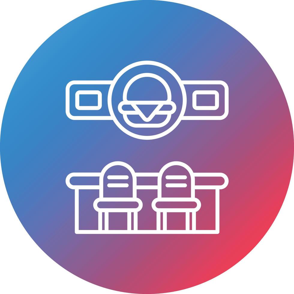 Burger Bar Line Gradient Circle Background Icon vector