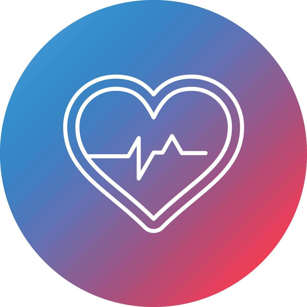 Cardio Line Gradient Circle Background Icon vector