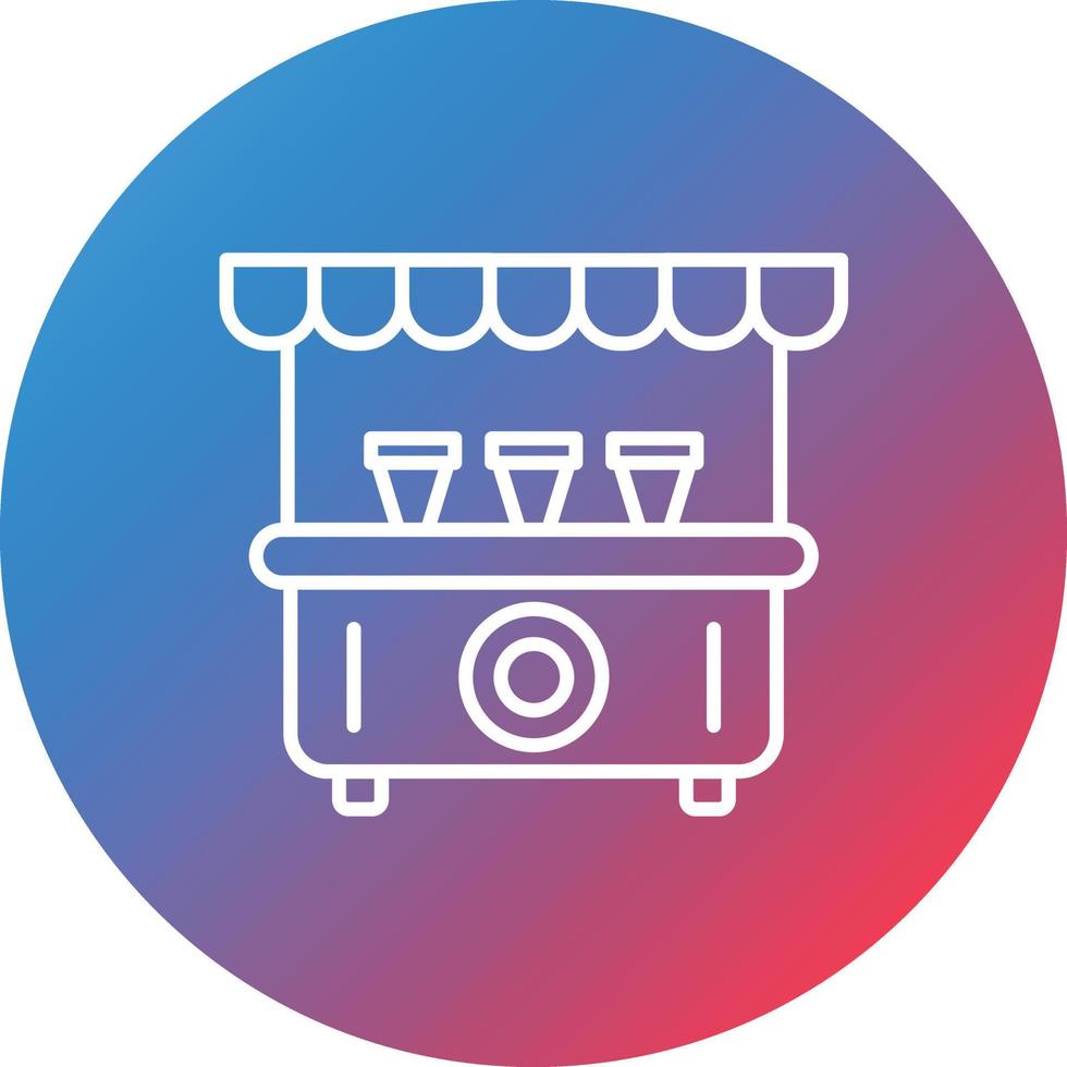 Drinks Stall Line Gradient Circle Background Icon vector