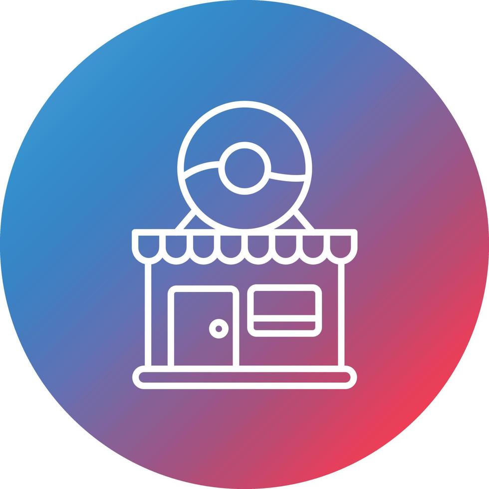 Donut Shop Line Gradient Circle Background Icon vector