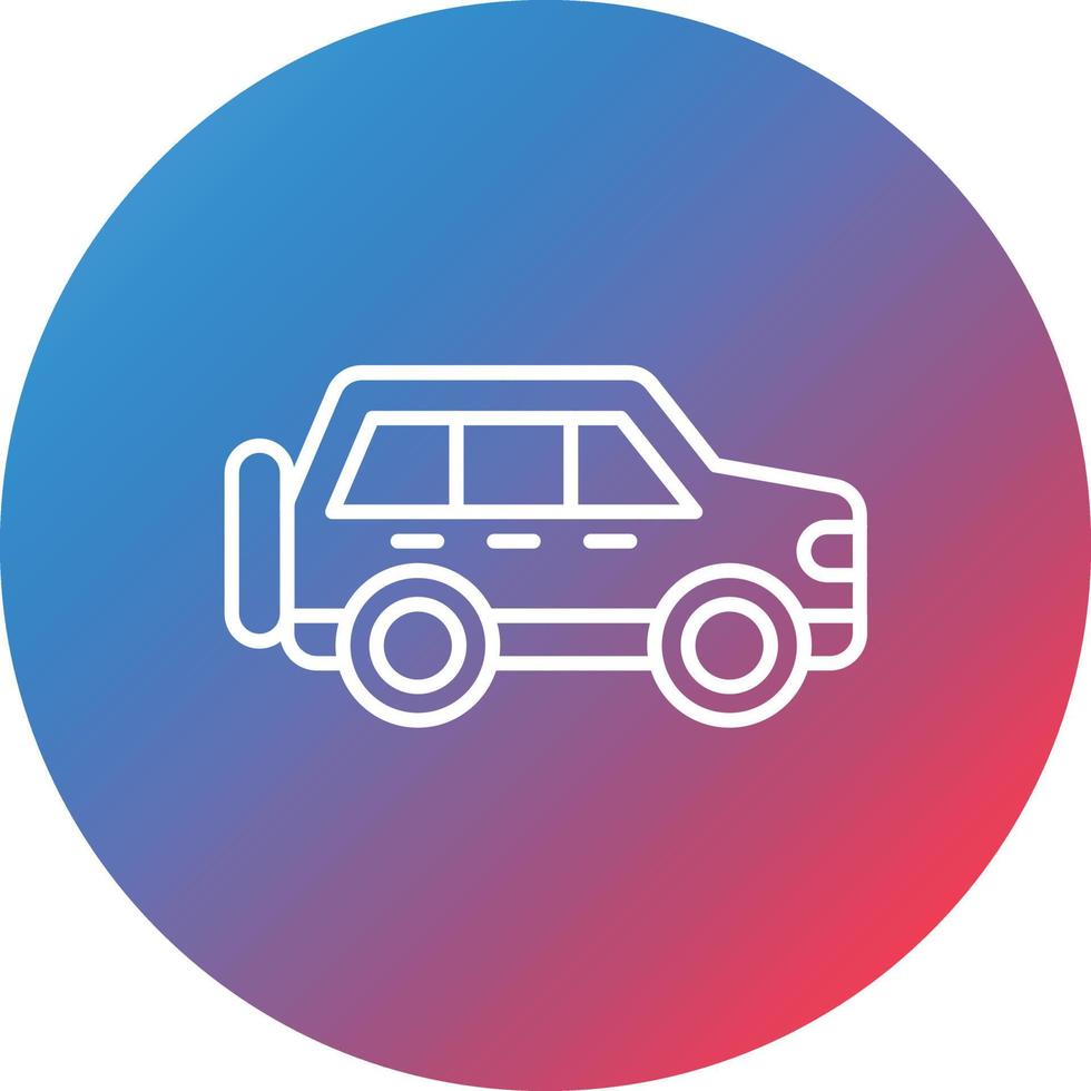 icono de fondo de círculo degradado de línea suv vector