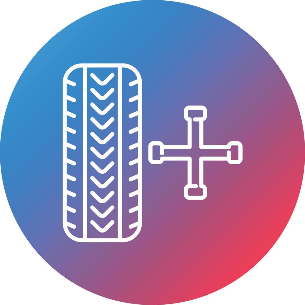 Tire Maintenance Line Gradient Circle Background Icon vector
