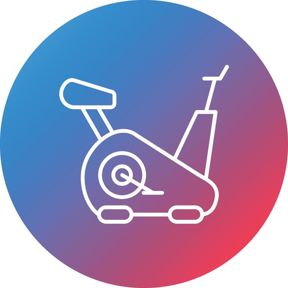 Exercise Bike Line Gradient Circle Background Icon vector