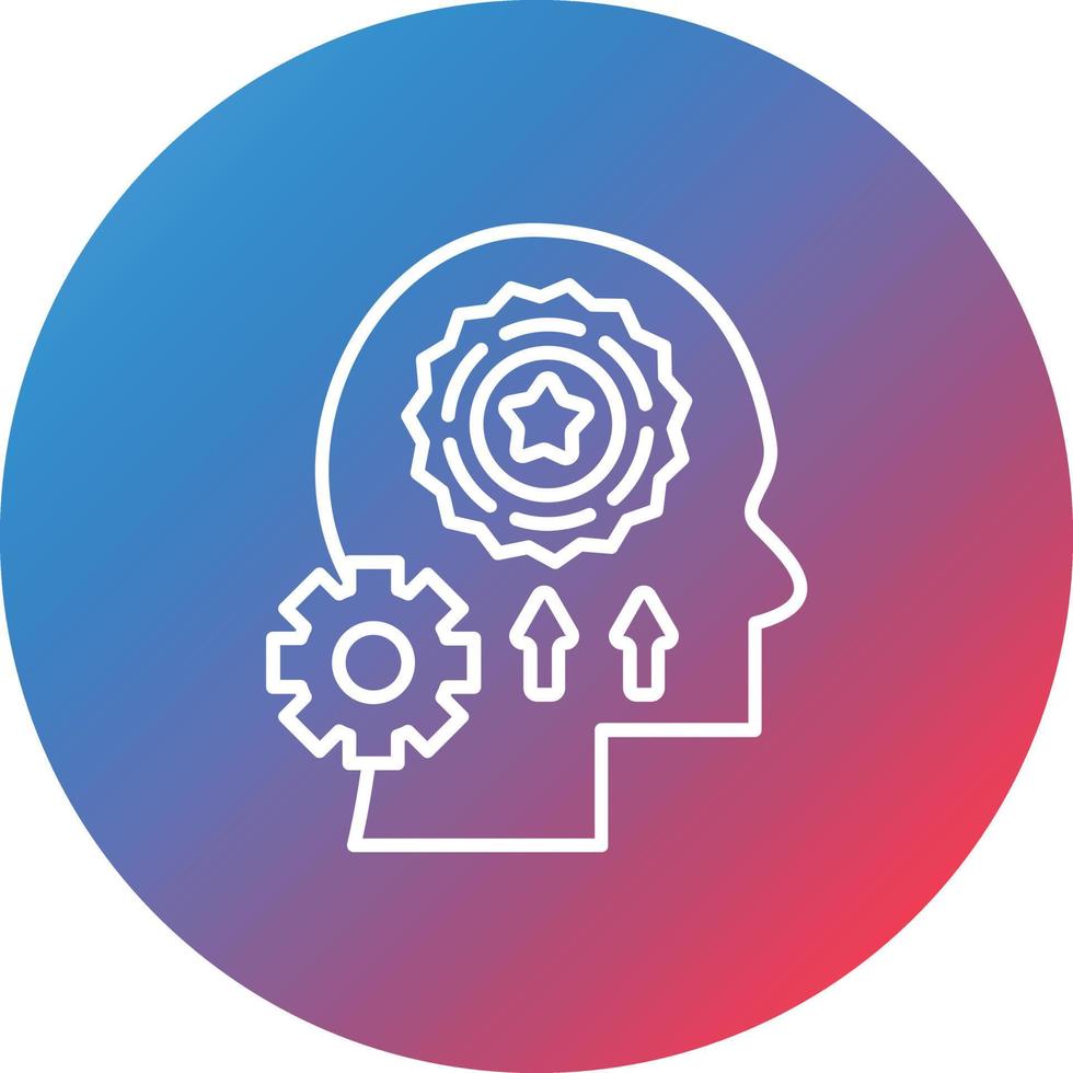 Skill Development Line Gradient Circle Background Icon vector