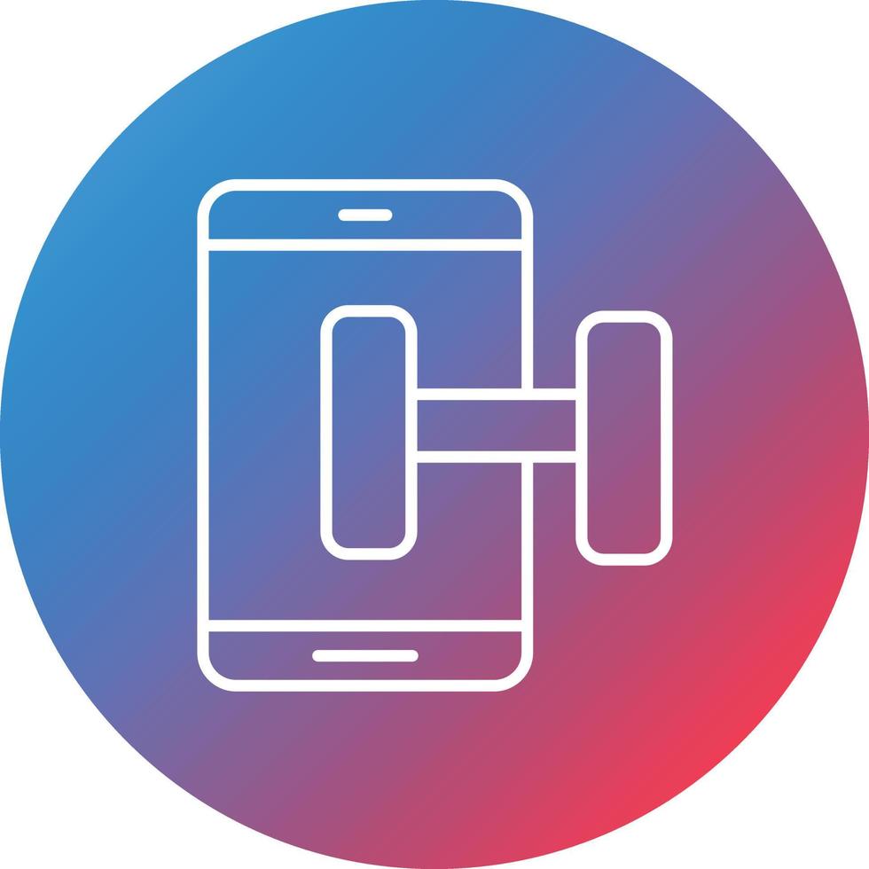 Workout App Line Gradient Circle Background Icon vector