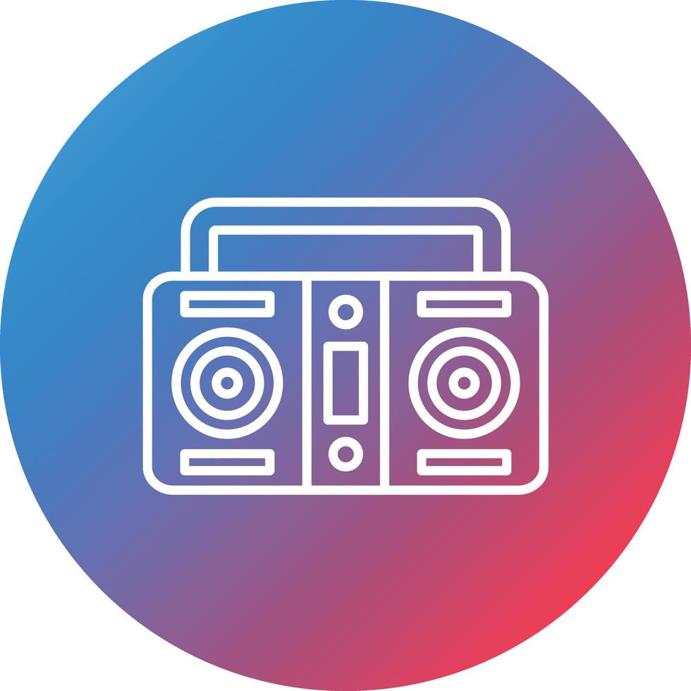 Cassette Player Line Gradient Circle Background Icon vector