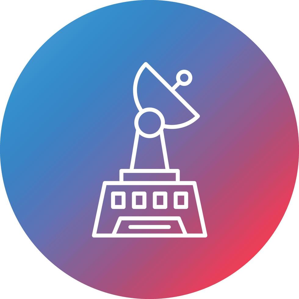 Earth Station Line Gradient Circle Background Icon vector