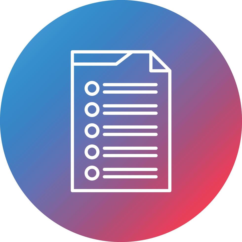 Document Line Gradient Circle Background Icon vector