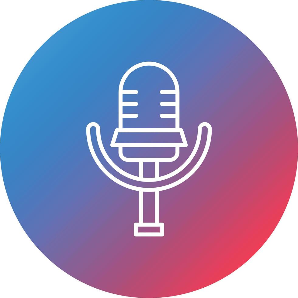 Microphone Line Gradient Circle Background Icon vector