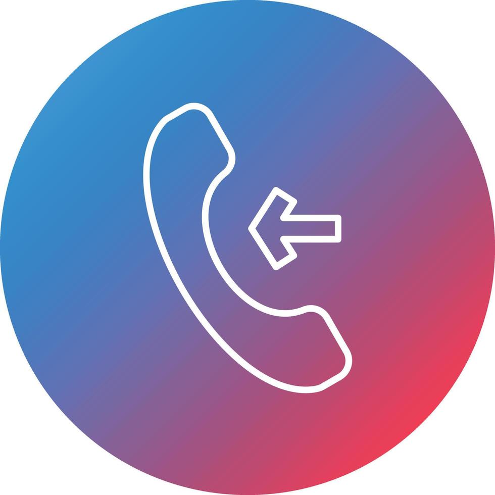 Incoming Line Gradient Circle Background Icon vector