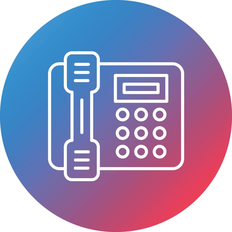 Fax Line Gradient Circle Background Icon vector