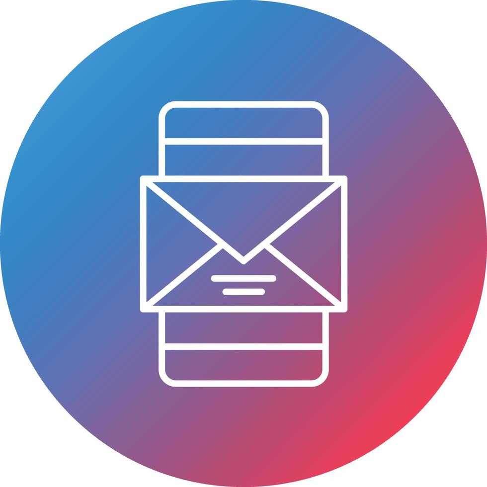 Mobile Messaging Line Gradient Circle Background Icon vector