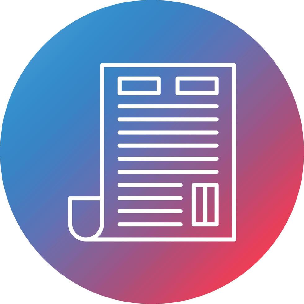 News Headline Line Gradient Circle Background Icon vector