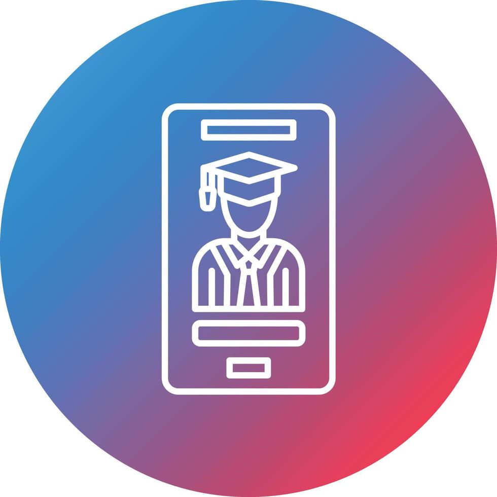 Student Profile Line Gradient Circle Background Icon vector