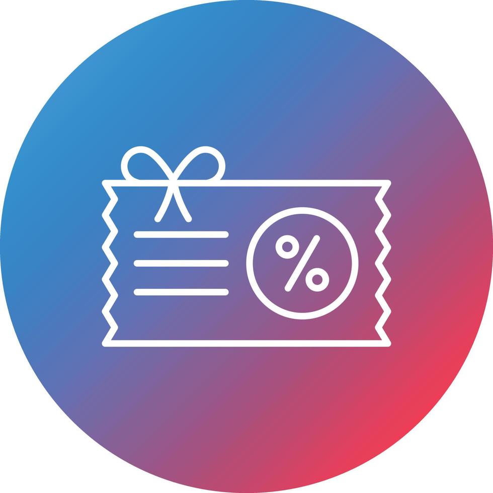 Voucher Line Gradient Circle Background Icon vector