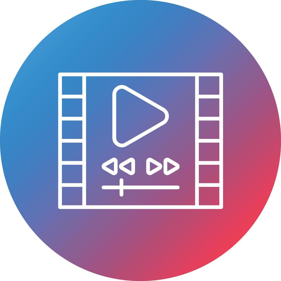 Video Player Line Gradient Circle Background Icon vector