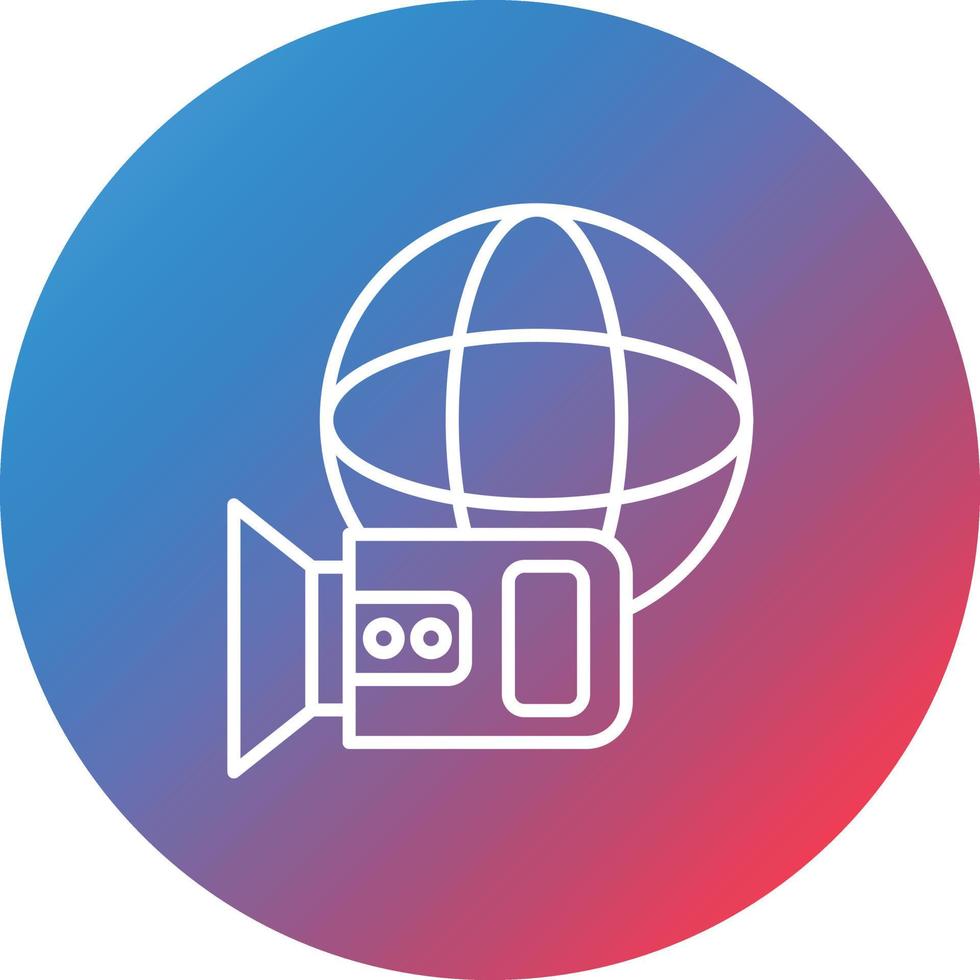 Worldwide Coverage Line Gradient Circle Background Icon vector