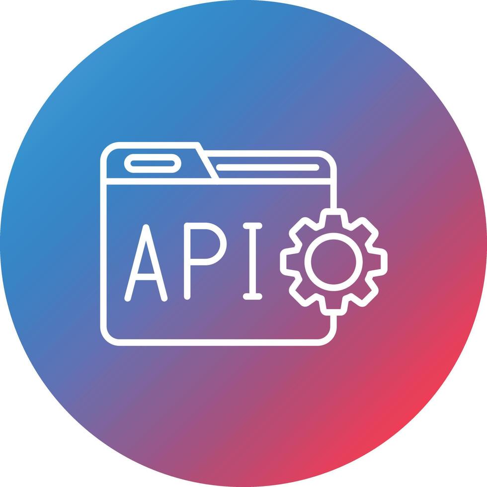 icono de fondo de círculo degradado de línea de interfaz api vector