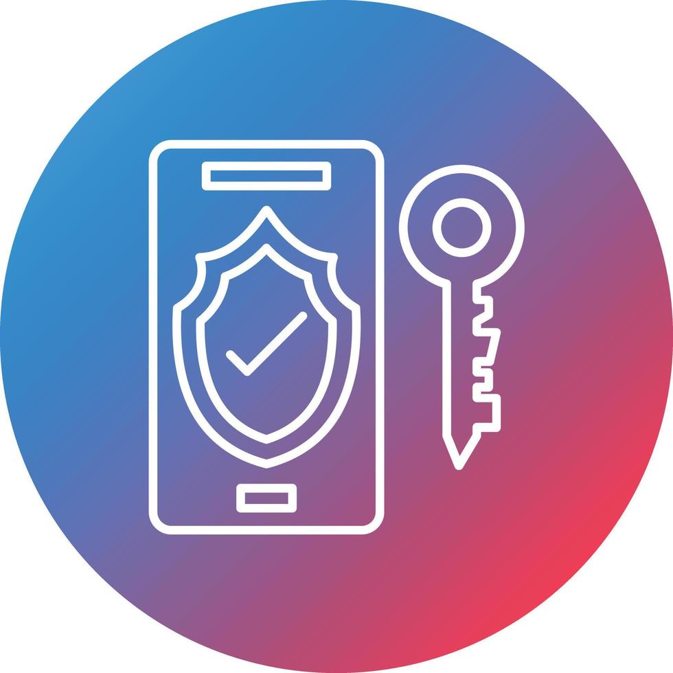 Mobile Access Line Gradient Circle Background Icon vector