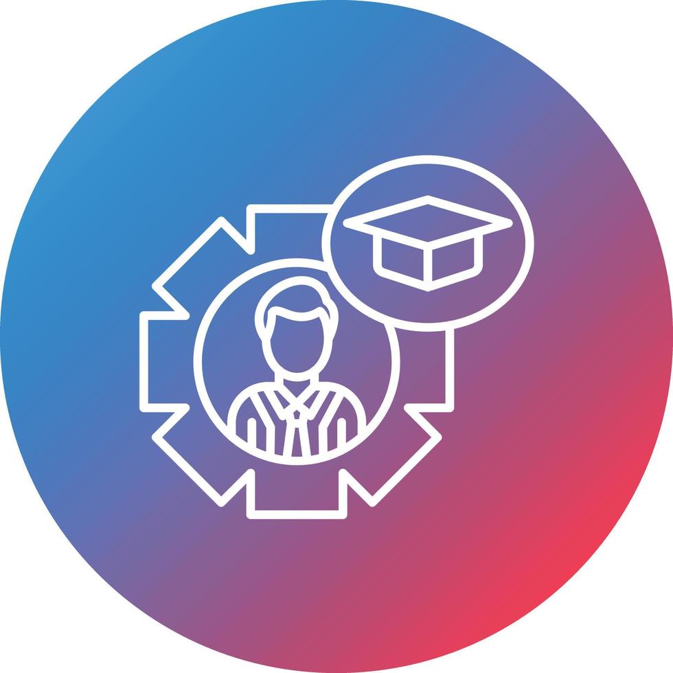 Specialization Line Gradient Circle Background Icon vector
