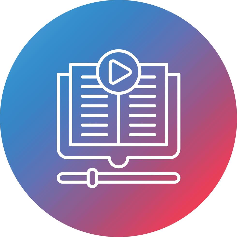 Video Lesson Line Gradient Circle Background Icon vector