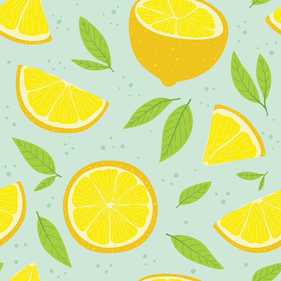 Cute seamless pattern with lemons vector
