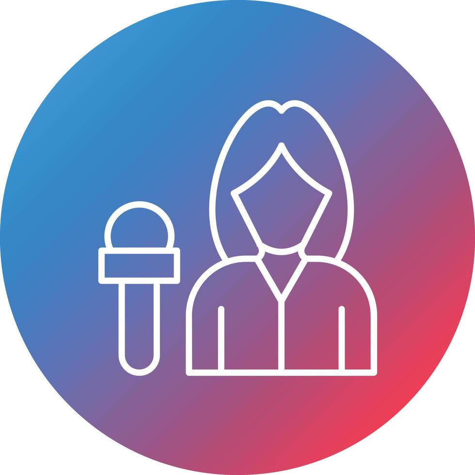 Reporter Line Gradient Circle Background Icon vector