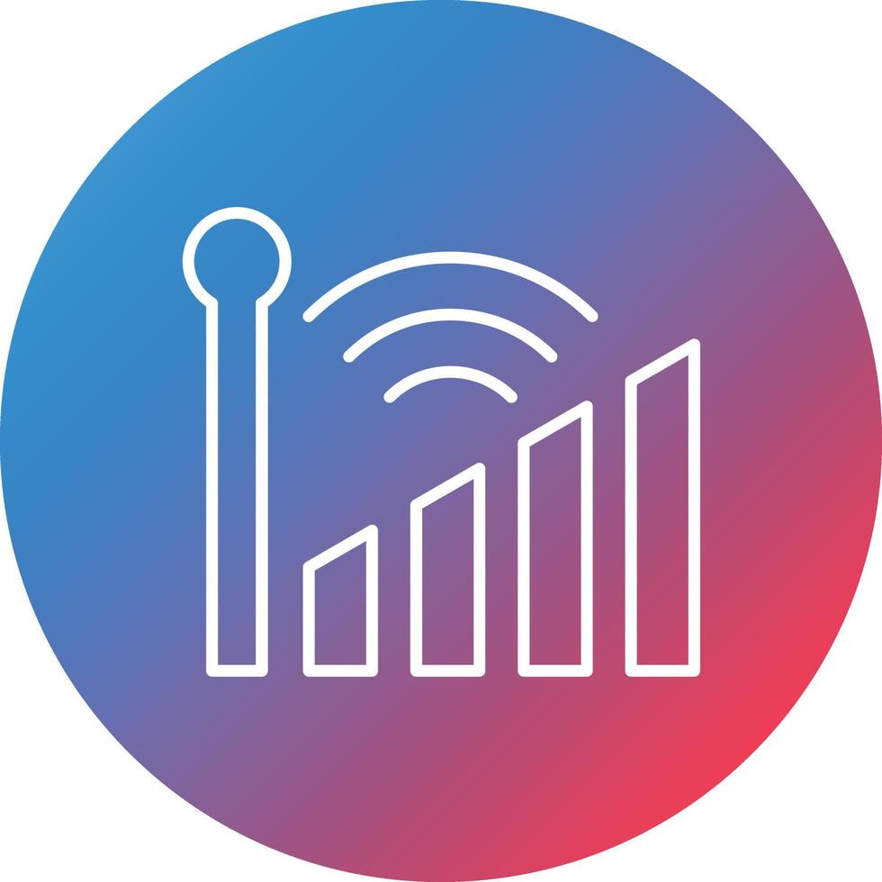 Signal Line Gradient Circle Background Icon vector