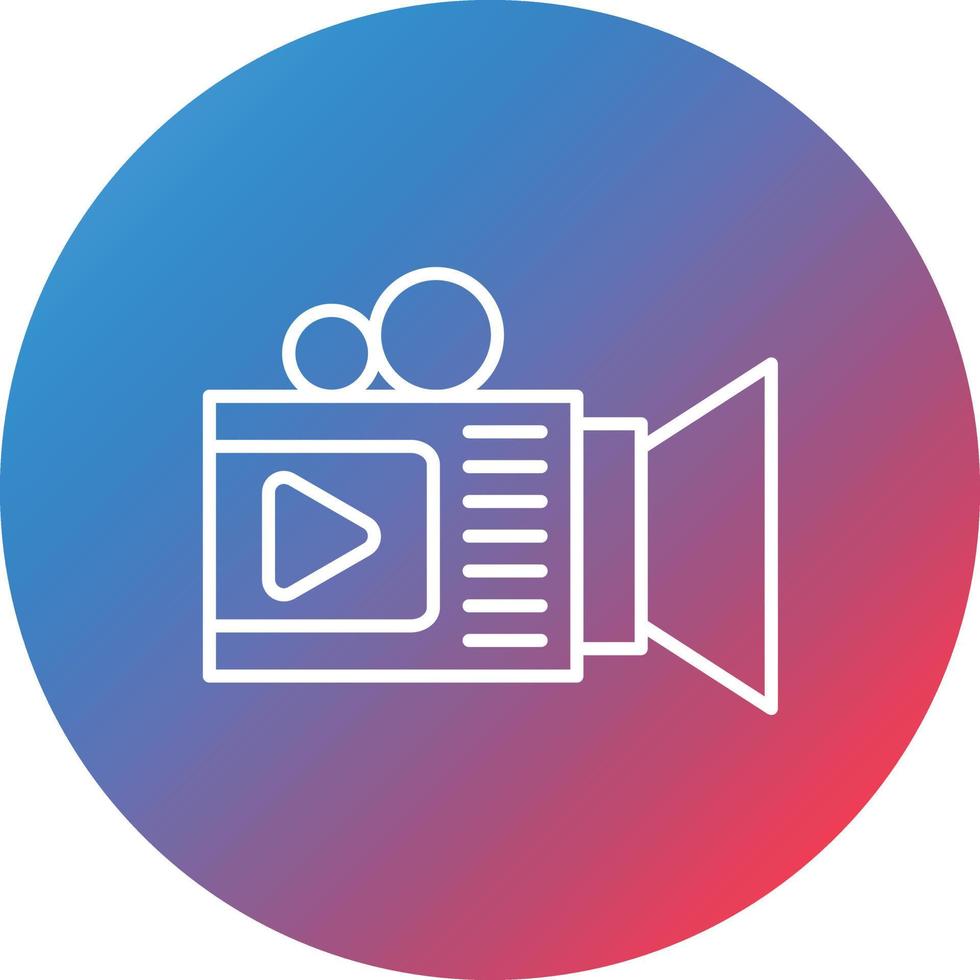 Video Recorder Line Gradient Circle Background Icon vector