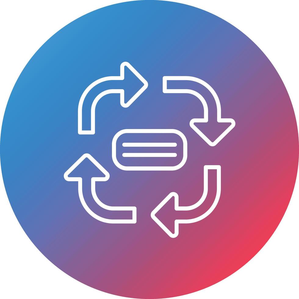 Clockwise Flow Chart Line Gradient Circle Background Icon vector