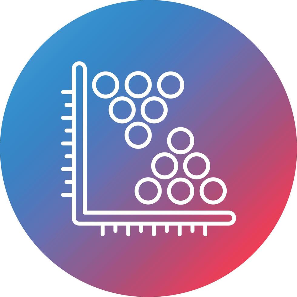 Cluster Analysis Line Gradient Circle Background Icon vector