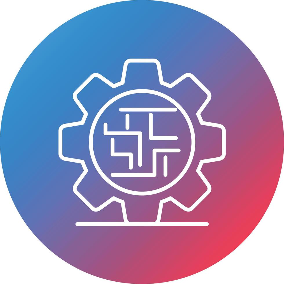 Complexity Line Gradient Circle Background Icon vector