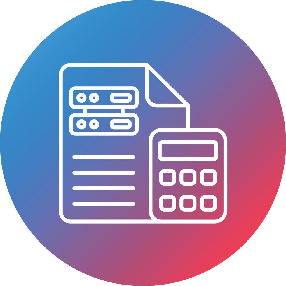 Calculate Data Line Gradient Circle Background Icon vector