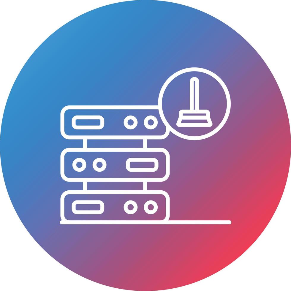 Data Cleaning Line Gradient Circle Background Icon vector