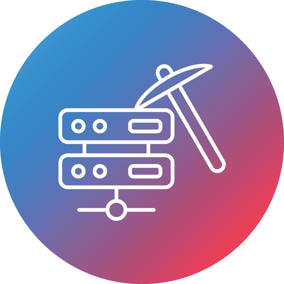 Data Mining Line Gradient Circle Background Icon vector