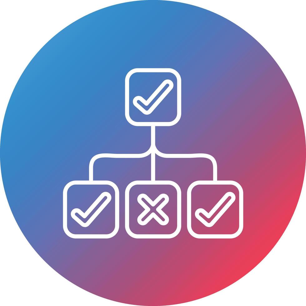 Decision Tree Line Gradient Circle Background Icon vector
