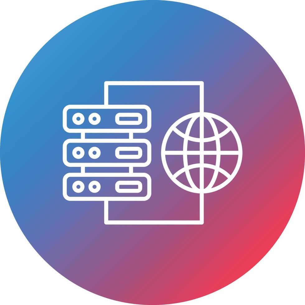 Database Line Gradient Circle Background Icon vector
