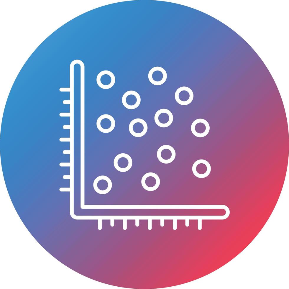 Scatter Plot Line Gradient Circle Background Icon vector