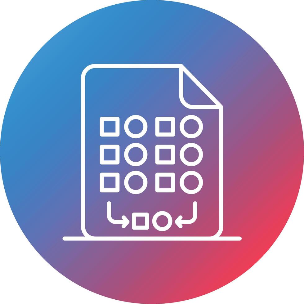 Random Sampling Line Gradient Circle Background Icon vector