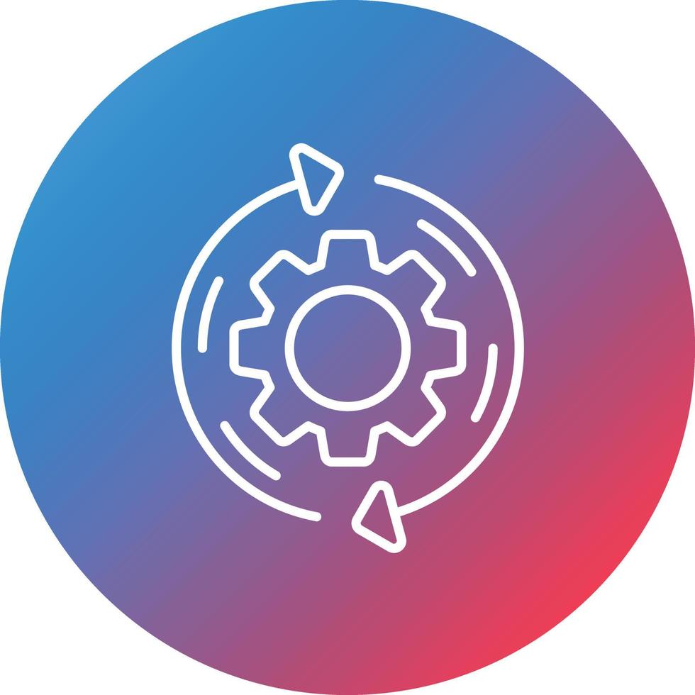Reverse Engineering Line Gradient Circle Background Icon vector