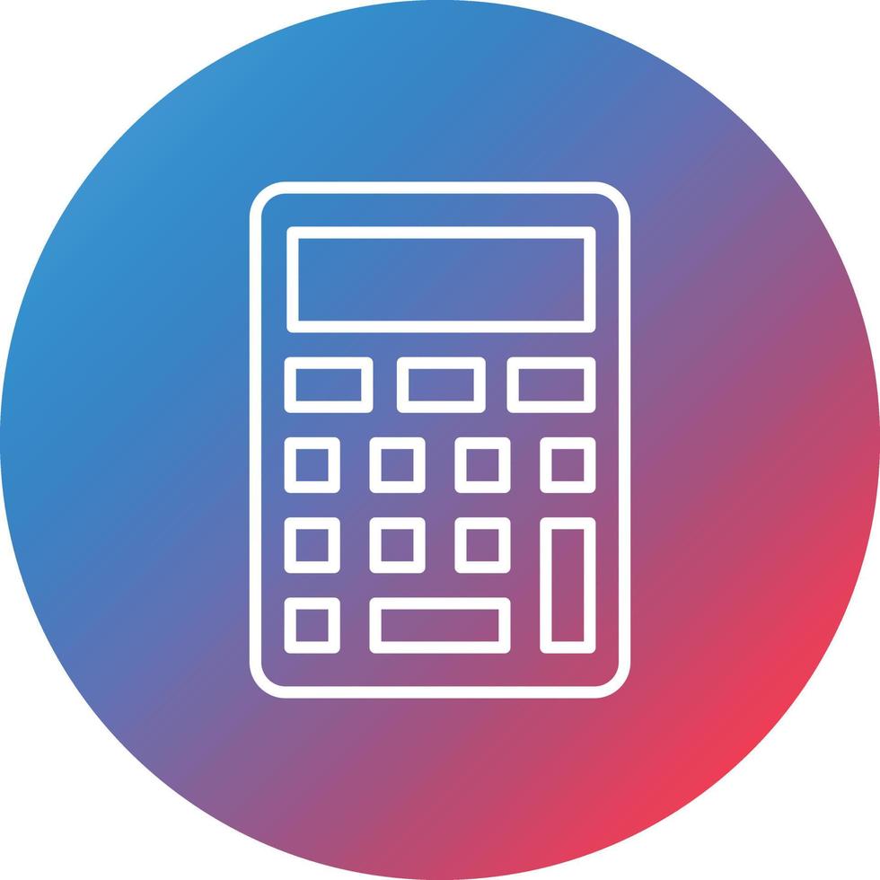 Calculator Line Gradient Circle Background Icon vector