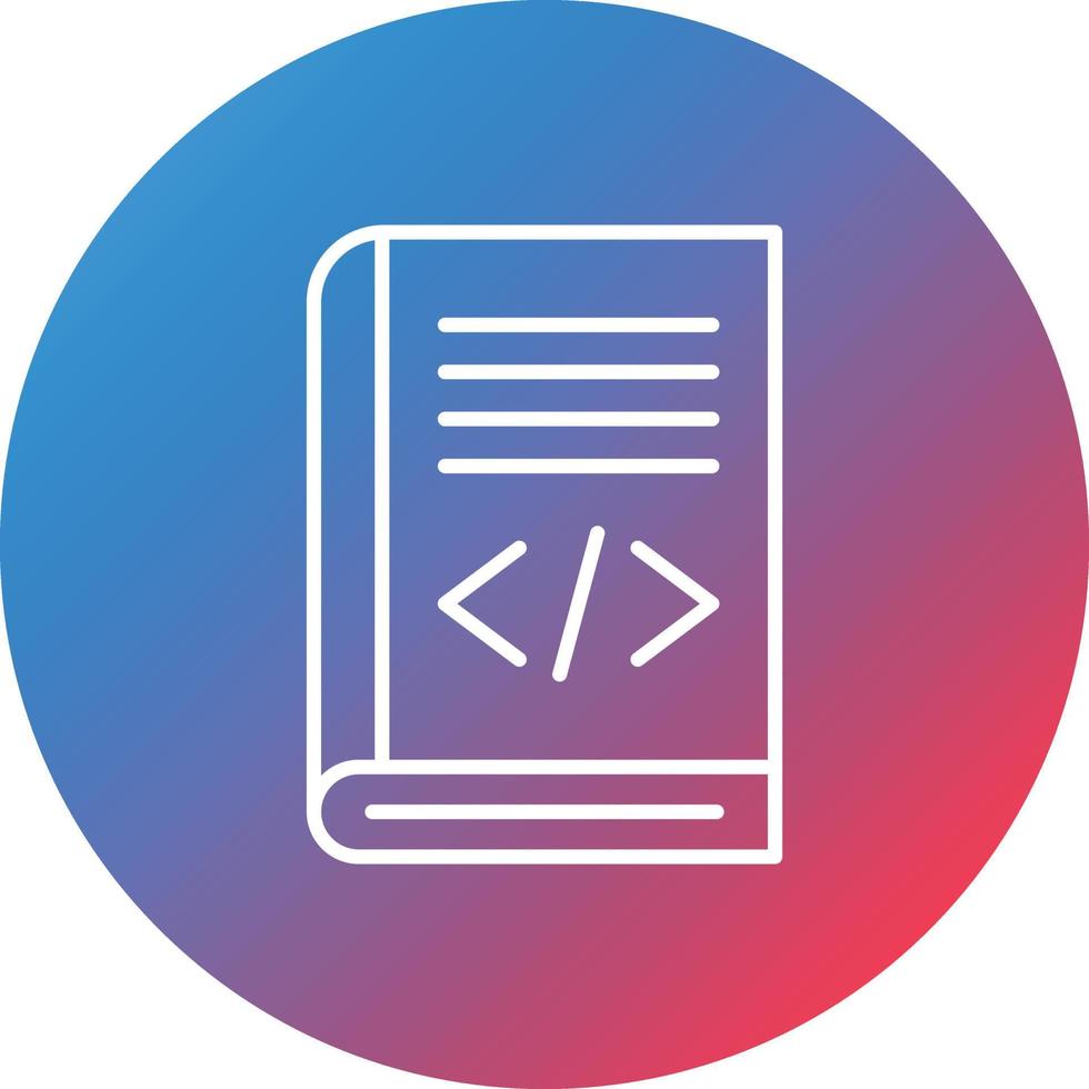 Coding Book Line Gradient Circle Background Icon vector