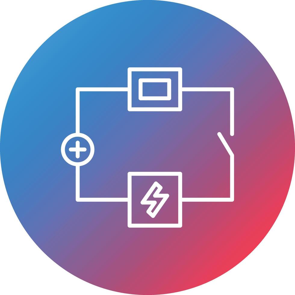 Electric Circuit Line Gradient Circle Background Icon vector