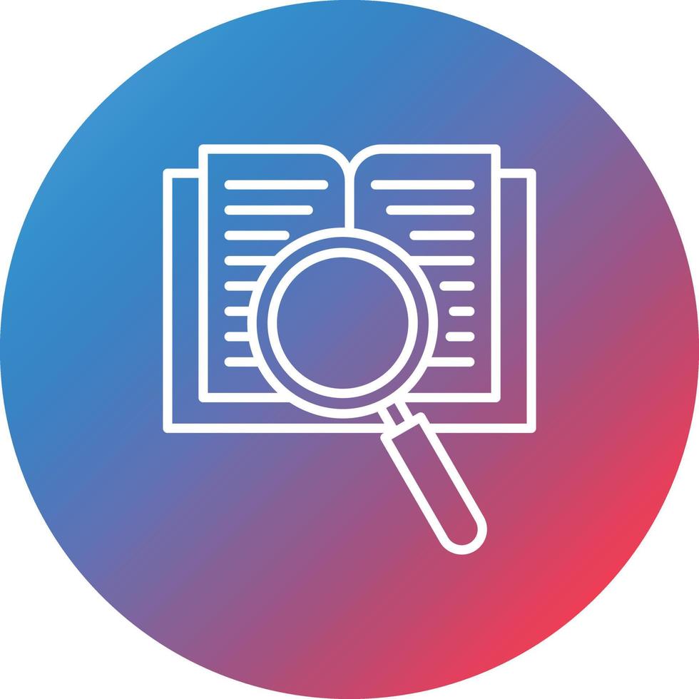University Search Line Gradient Circle Background Icon vector