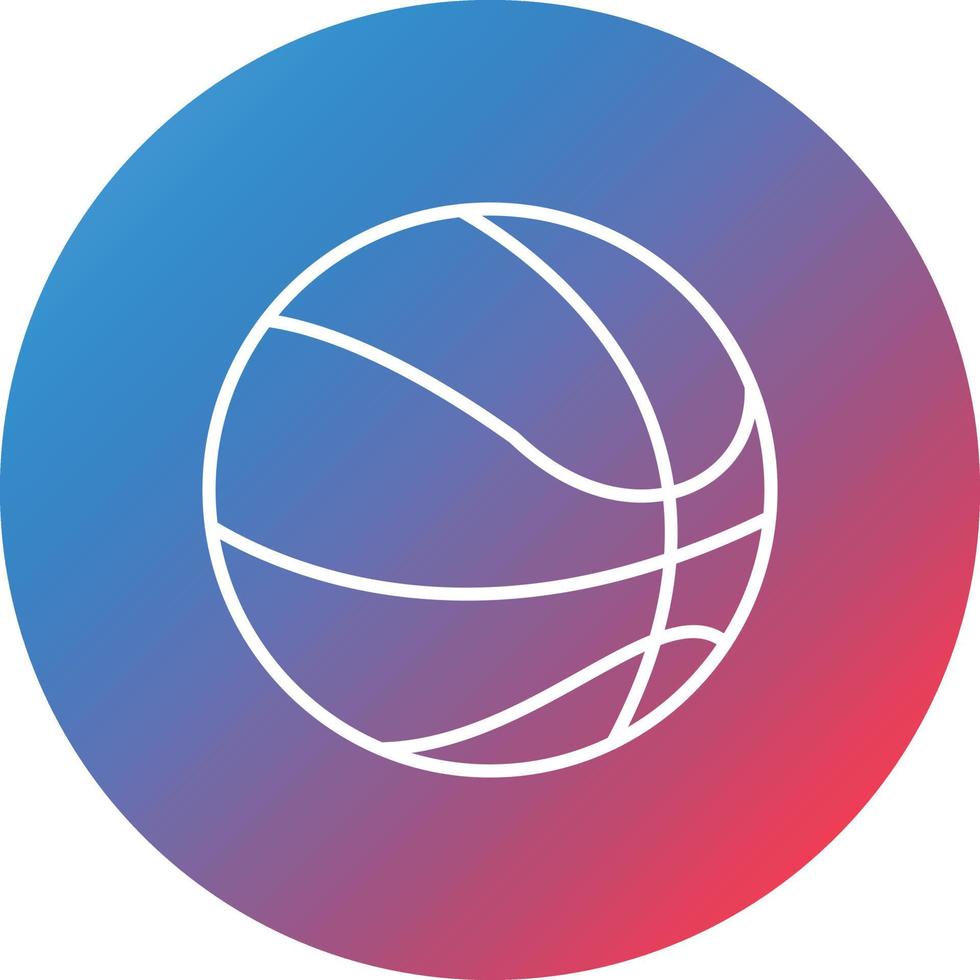 icono de fondo de círculo degradado de línea de baloncesto vector